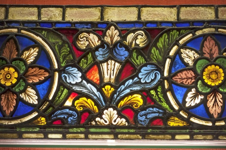 Vivid colourful stained glass window