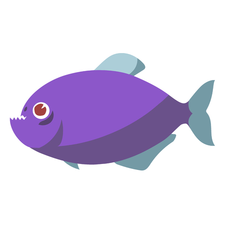 piranha fish flatのイラスト素材
