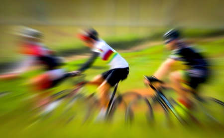 Cyclists exercising, early in the morning, Aguadilla, Puerto Rico.の写真素材