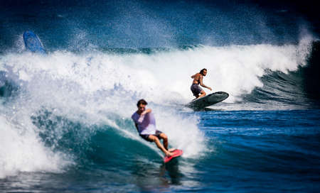 Surfing, Domes, RincÃ³n, Puerto Rico.の写真素材