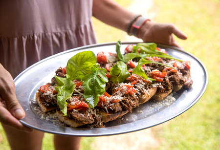 Tapas during a camping, Puerto Rico.の写真素材