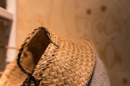 Close shot up of handcrafted raffia nasketsの写真素材
