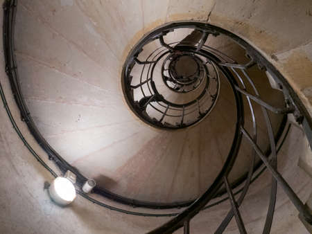 Top view of a Spiral Stairs indoor.