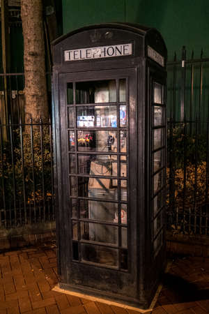 View of Telephone Cab in Streets of London.