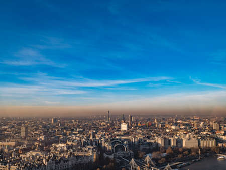 Aerial View of London Town with blue sky.のeditorial素材