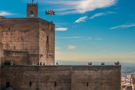 Alhambra, Spain - December 14, 2017: View of an old fortress in Alhambra complex.のeditorial素材