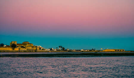 Colorful Sunset in Faro's Pier.の写真素材