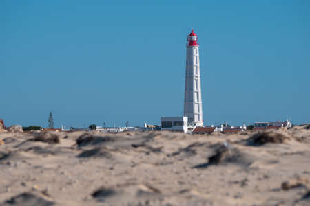 Lighthouse on Culatra Island in Ria Formosa.の写真素材