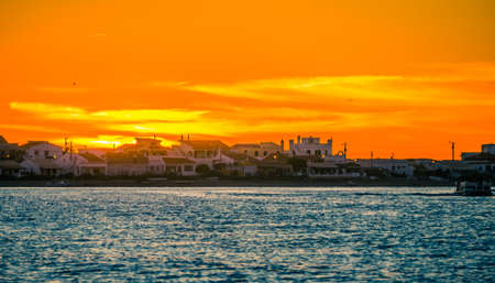 Colorful Sunset in Faro's Pier.