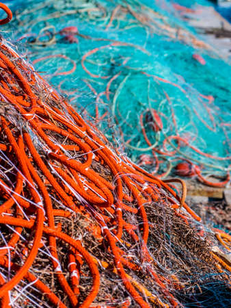 View of a fishing net in the pier.の写真素材