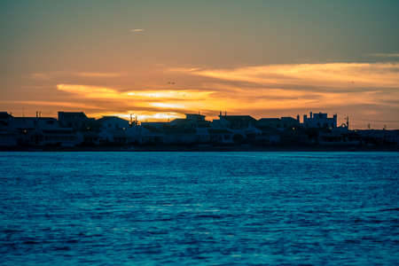 Colorful Sunset in Faro's Pier.