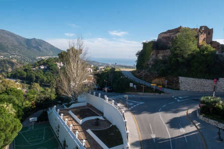 Mijas, Spain - December 09, 2018: View of "Santuario de la Virgem de la pena" in Mijas.のeditorial素材