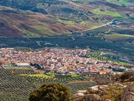 Panoramic view from the top of the city of Antequera in Spain.の写真素材