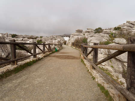 Bridge at the entrance to the park El Torcal National Park.