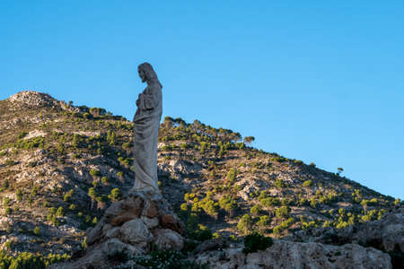 view of a statue of saint in the city of mijas.の写真素材
