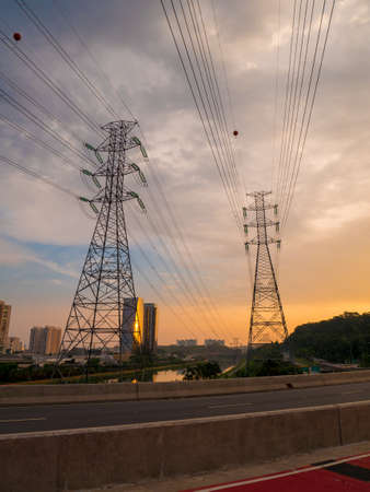 Power Tower from Laguna Bridge in Sao Pauloの写真素材