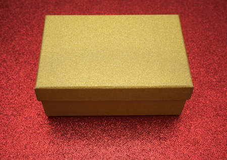 Close view of Christmas gift box.