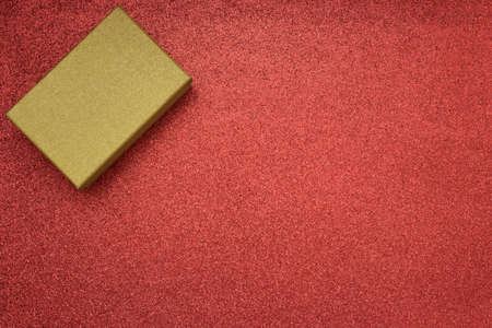 Top view of Christmas gift box with copy space.の写真素材