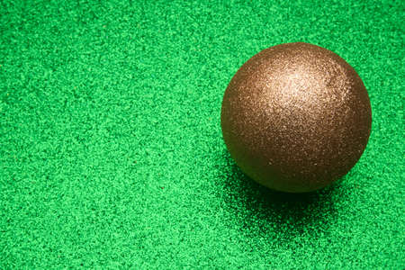 Christmas ball and background top view with copy space