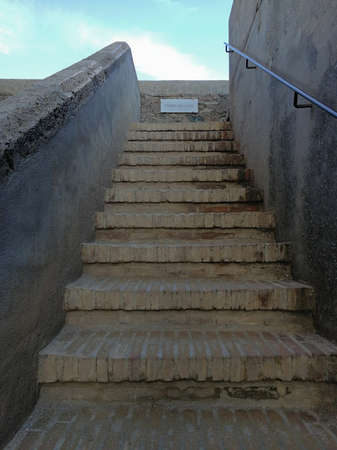 Granada, Spain, December 14, 2017: View of Torre del Cubo Stairs in City of Granada.のeditorial素材