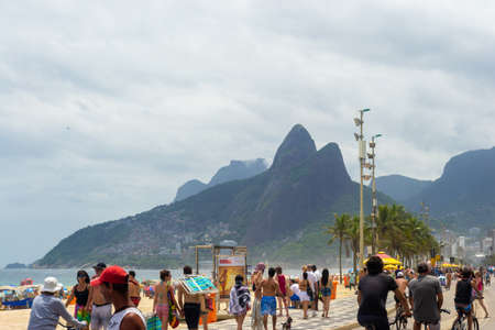 RIO DE JANEIRO, BRAZIL - NOVEMBER 22, 2015: view of rio de janeiro beaches full of peopleのeditorial素材