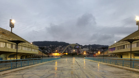 RIO DE JANEIRO, BRAZIL - NOVEMBER 21, 2015: View of the closed and empty Sambadrome in Ro de Janeiroのeditorial素材