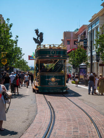 LOS ANGELES, USA - JUNE 26, 2016: View of old Tram on the streets of Los Angeles.のeditorial素材