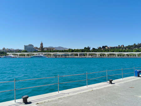 View  of the Paseo del Muelle Uno in Port of Malaga.の写真素材