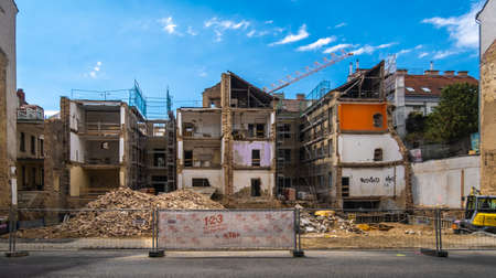 VIENNA, AUSTRIA - JULY 10, 2021: View of demolished houses in the streets of viennaのeditorial素材