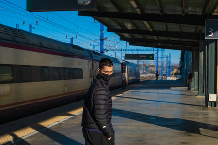 View of tracks at the train station in Ronda