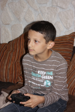 boy with his joystickの写真素材