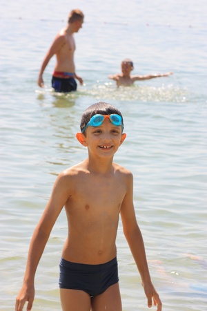 child in the waterの写真素材
