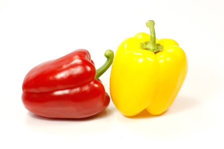 red and yellow pepperの写真素材