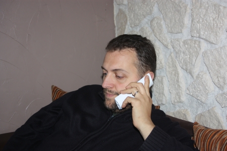 man on the phoneの写真素材
