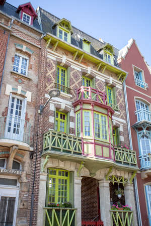 typical houses of the town of Mers-les-Bainsのeditorial素材