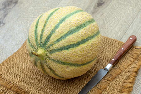 whole melon on a table