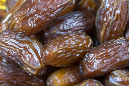 several dates close-up on a plate
