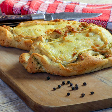 Camembert toast on a table