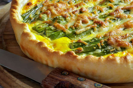 asparagus quiche we have tableの写真素材