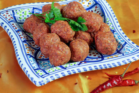 oriental dish of raw beef balls