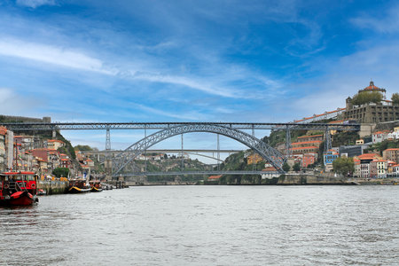 Maria Pia bridge in the city of Porto in Portugal