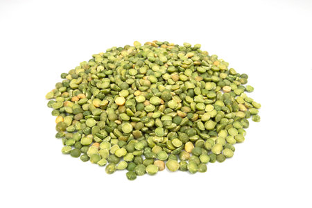 Raw split peas isolated on a white background