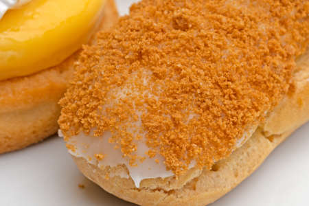 eclair with speculoos isolated on a white background
