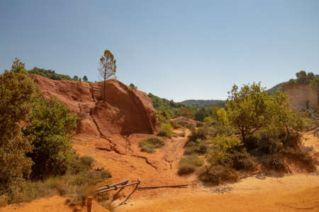 Colorado ProvenÃ§al landscape in Rustrel (France)の写真素材
