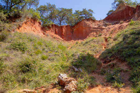 Colorado ProvenÃ§al landscape in Rustrel (France)の写真素材