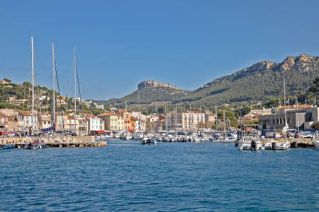town of Cassis seen from the seaの写真素材