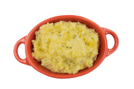 mashed potatoes in a panの写真素材