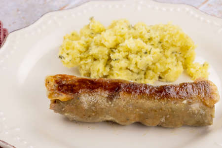 andouillette of Troyes and mashed potatoesの写真素材