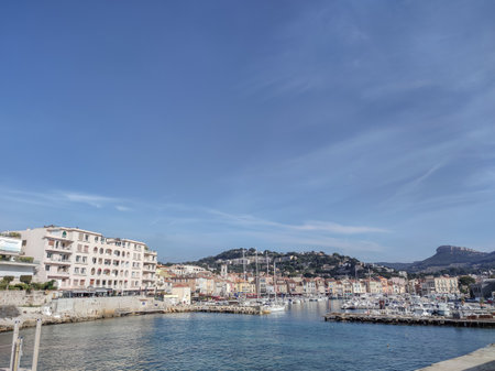 view of the port of cassis in Franceの写真素材