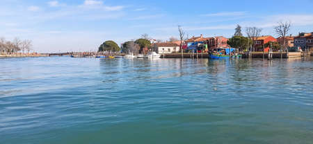 view of the grand canal in burano, veneto, italy